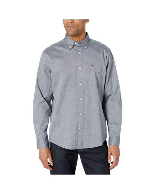 Tommy Hilfiger Gray Oxford Shirts Slim Fit for men