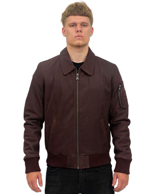 Infinity Leather Red A2 Cowhide Bomber Jacket-Oslo for men