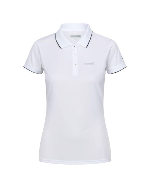 Regatta White Ladies Remex Ii Polo Neck T-Shirt ( Solid) Material_Polyester