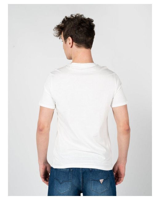 Guess T-shirt Tolby Mannen Wit in het White voor heren