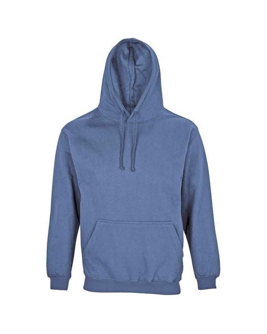 Sol's Blue Unisex Ribbed Drawcord Hoodie
