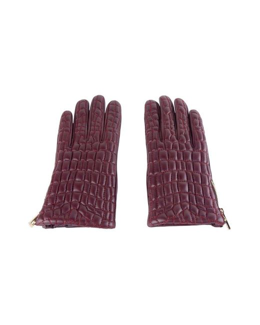 Class Roberto Cavalli Purple Leather Di Lambskin Glove