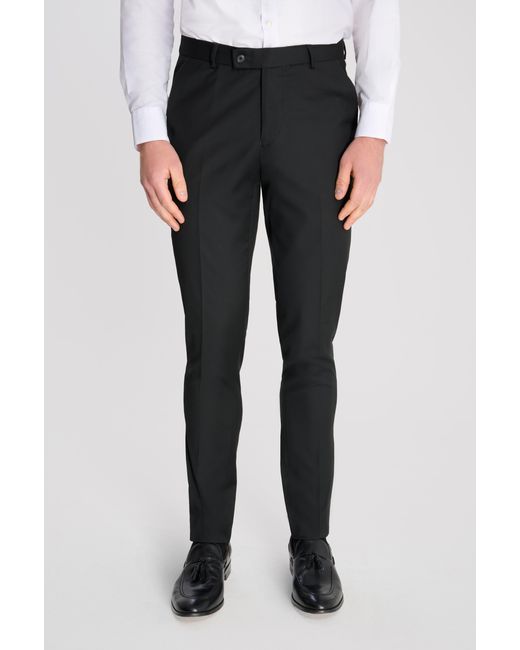 Carter & Jones Black Edina Plain Trousers for men