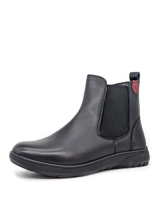 Dr Keller Black Callie Wide Fit Leather Chelsea Boots
