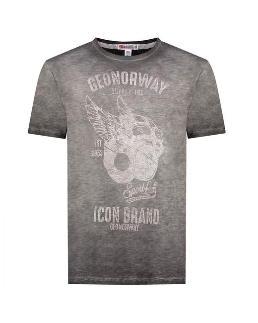 GEOGRAPHICAL NORWAY T-shirt Met Korte Mouwen Sy1360hgn in het Gray voor heren