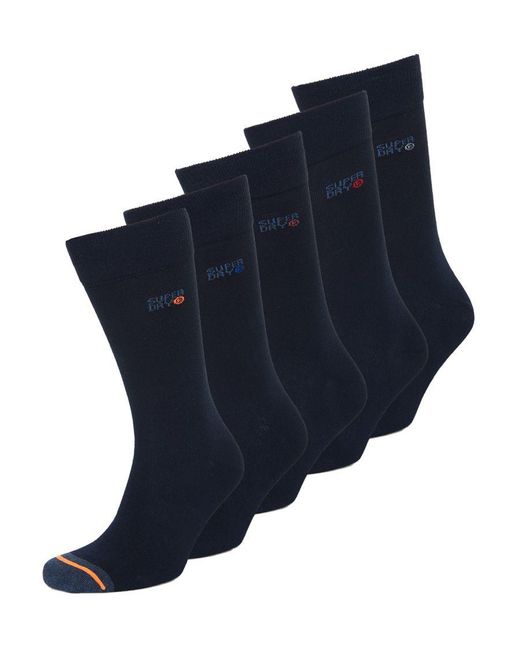 Superdry Blue 5 Pack Socks for men