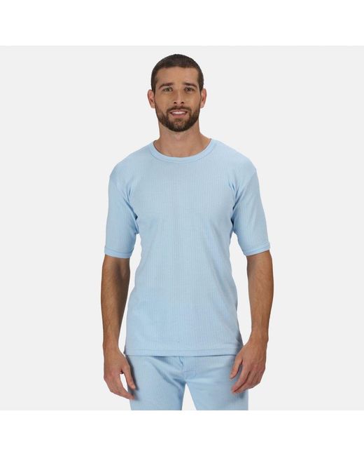 Regatta Blue Thermal Underwear Short Sleeve Vest T-Shirt for men