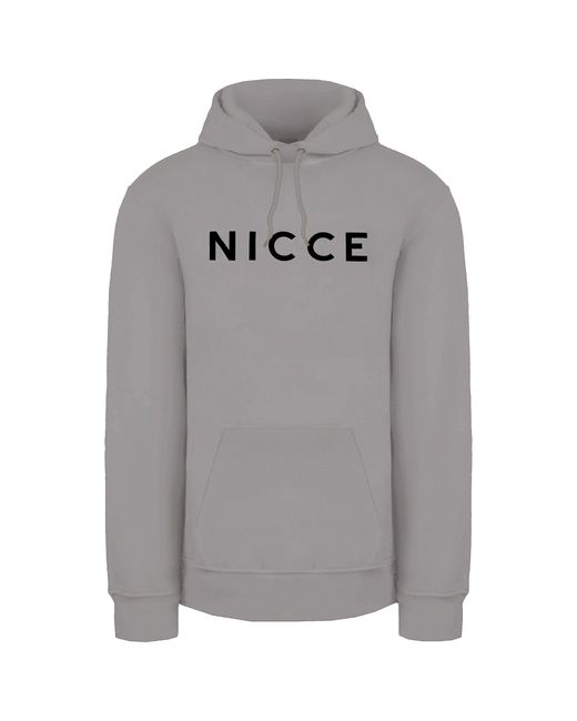Nicce London Gray Original Logo Chalk Hoodie for men