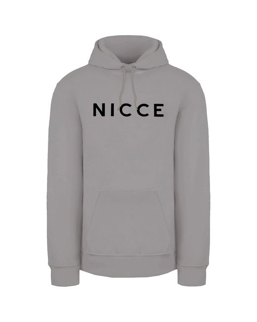 Nicce London Gray Original Logo Chalk Hoodie for men