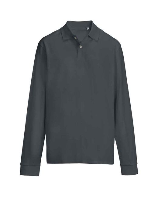 Sol's Gray Adult Pique Long-Sleeved Polo Shirt (Mouse)