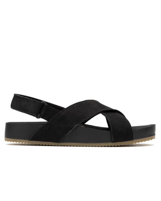 Hush Puppies Black Mylah Slingback Leather Sandals