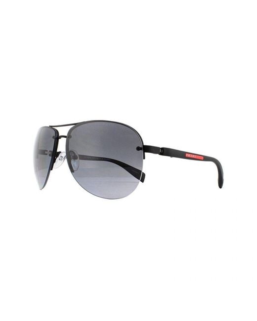 Prada Sport Gray Sunglasses 56Ms Dg05W1 Rubber Polarized Gradient Metal for men