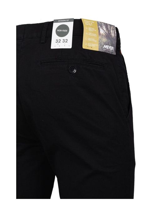Meyer Black Bonn Cotton Trouser for men
