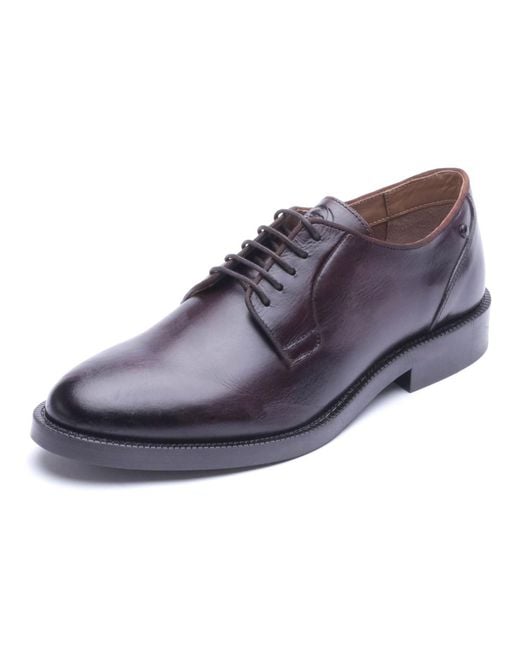 Base London Purple Luca Leather Washed Derby Shoes for men