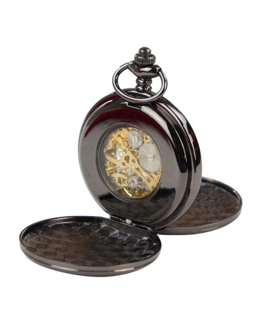 TruClothing Black Classic Mechanical Pocket Watch Peaky Blinders Vintage Skeleton Automatic