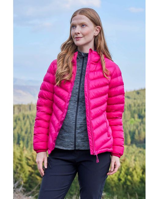 Mountain Warehouse Pink 'Seasons' Padded Jacket Water Resistant Insulated Winter Coat Polyamide
