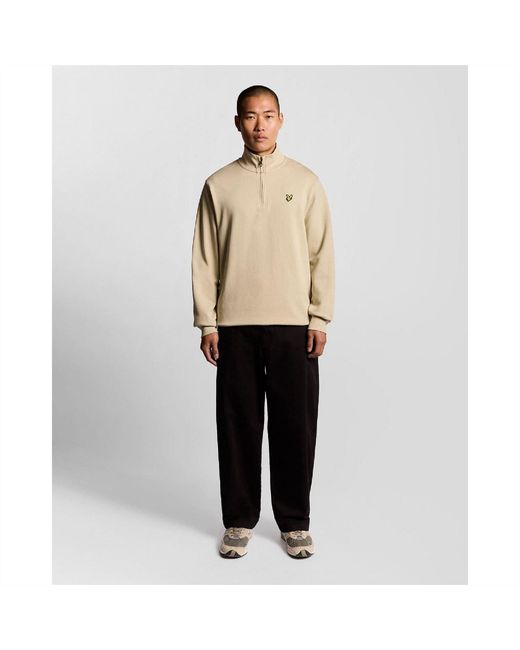 Lyle & Scott Natural Loopback Quarter Zip Sweatshirt for men