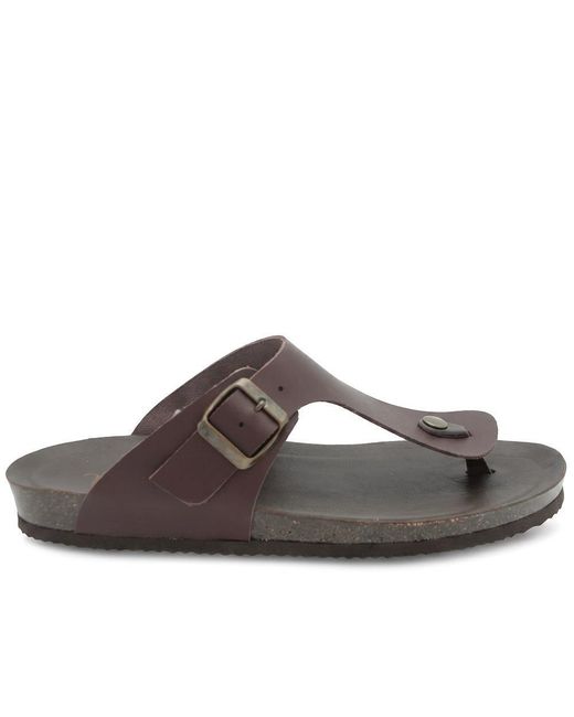 Jones Bootmaker Brown Wales Leather Toe Post Mules for men