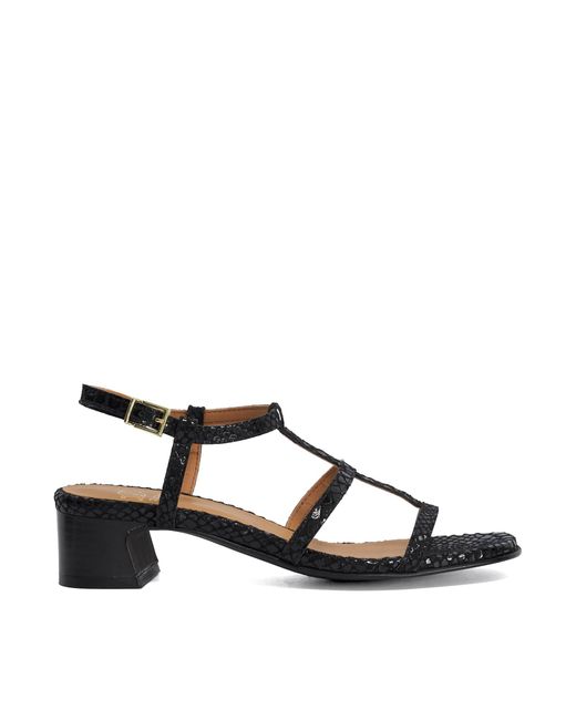Dune Black Justly Block Heel Sandals