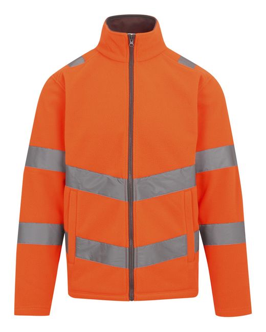 Regatta Orange Adults Hi Vis Pro Contract Thor Fleece Zip for men