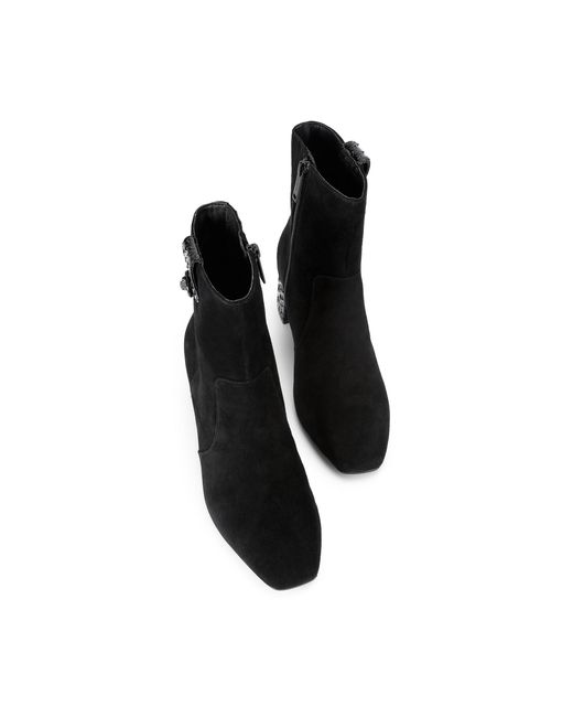 Kurt Geiger Black Suede Chelsea Trim Ankle Boots