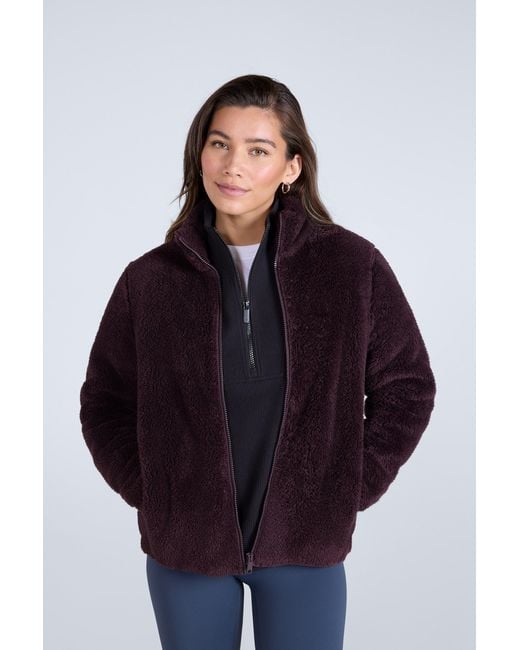 Mountain Warehouse Blue Teddy Fleece Coat Full Zip Casual Warm Cosy Jacket