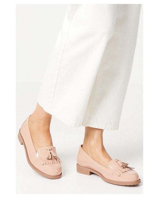 Dorothy Perkins Natural Wide Fit Leigh Fringe Loafers