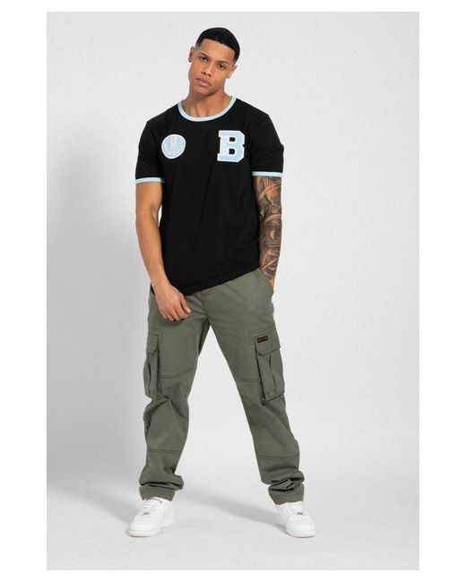 Bench Black 'Ralphio' Cotton Ringer T-Shirt for men