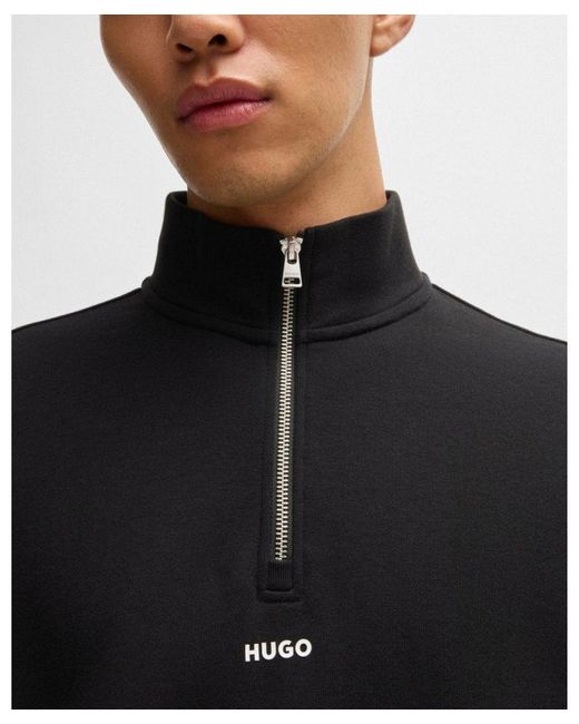 HUGO Black Durty244 1/4 Zip Sweatshirt Size: L for men
