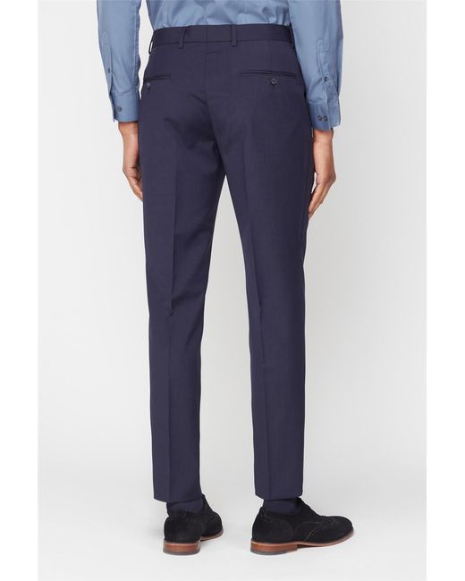 Scott Blue Tailored Suit Trousers for men