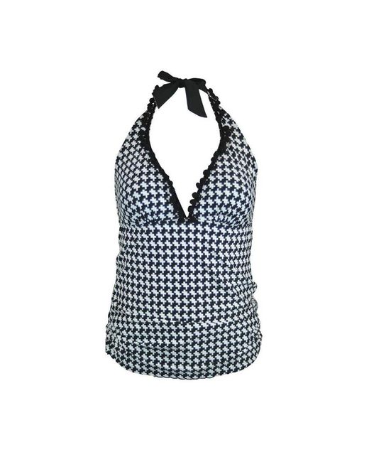 Pour Moi Blue Long Beach Underwired Tankini Top