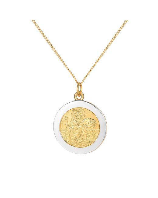 The Jewellery Stockroom Metallic Plated Sterling St Christopher Pendant Necklace