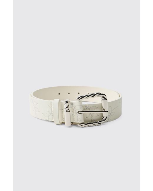 BoohooMAN Multicolor Pu Floral Belt for men