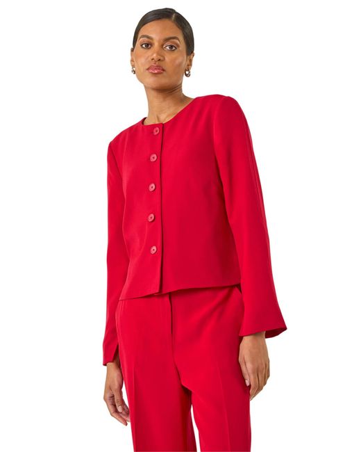 Roman Crepe Textured Suit Jacket