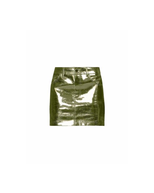 Amy Lynn Green Amylynn Regular Fit Metallic Patterned Mini Skirt