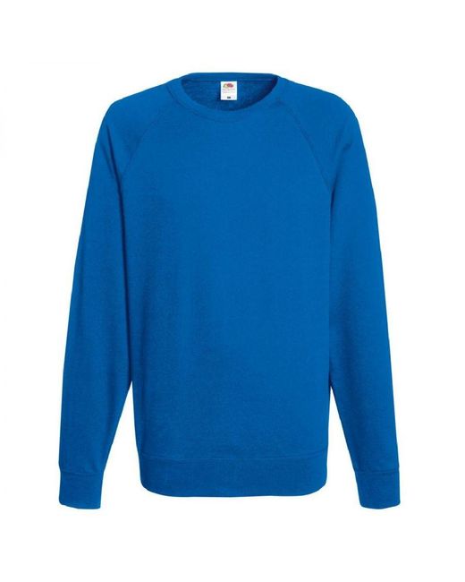 Fruit Of The Loom Blue Lightweight Raglan Sweatshirt (240 Gsm) (Royal) for men
