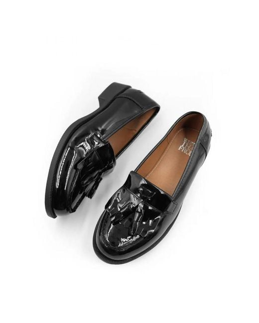 Where's That From Blue 'Elder' Extra Wide Fit Flatform Slip On Loafers Shoes With Tassle