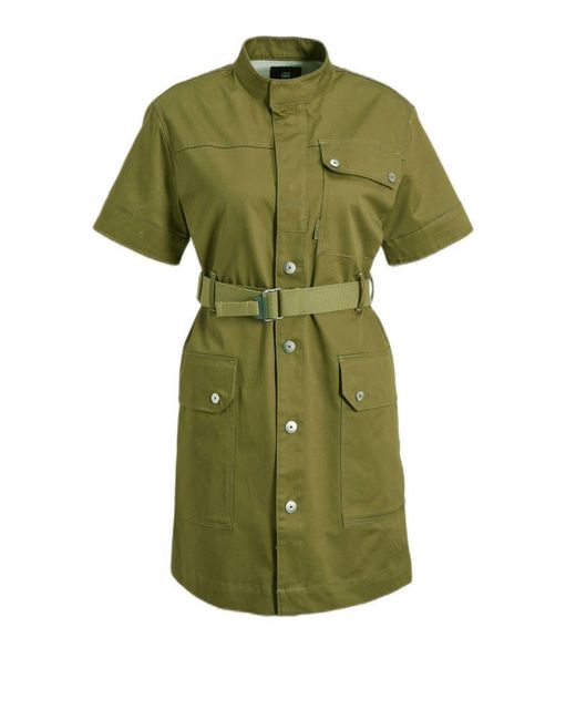 G Star RAW Gbg Star Raw Jurk Utility Dress Ss Wmn Met Ceintuur Groen in Green Lyst UK