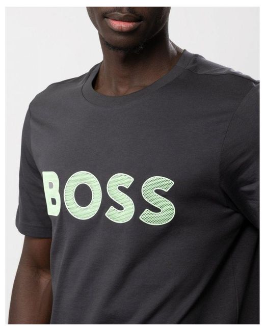 Boss Black Boss Tee 1 Cotton Jersey Regular Fit T-Shirt With Mesh Logo for men