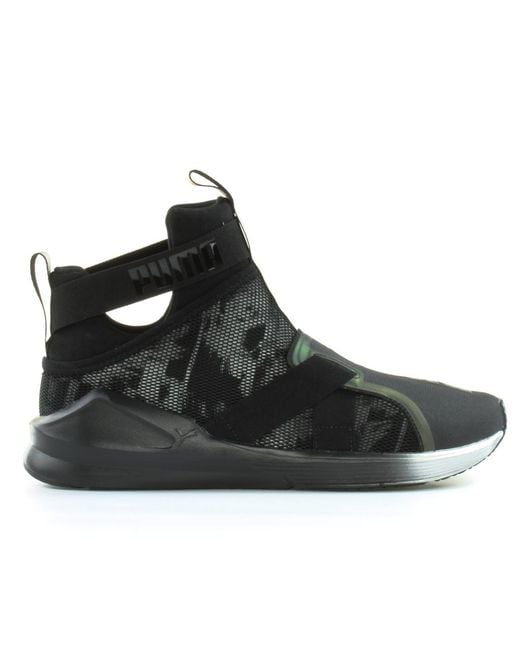 PUMA Black Fierce Strap Swan Textile Slip On Trainers 189461 01
