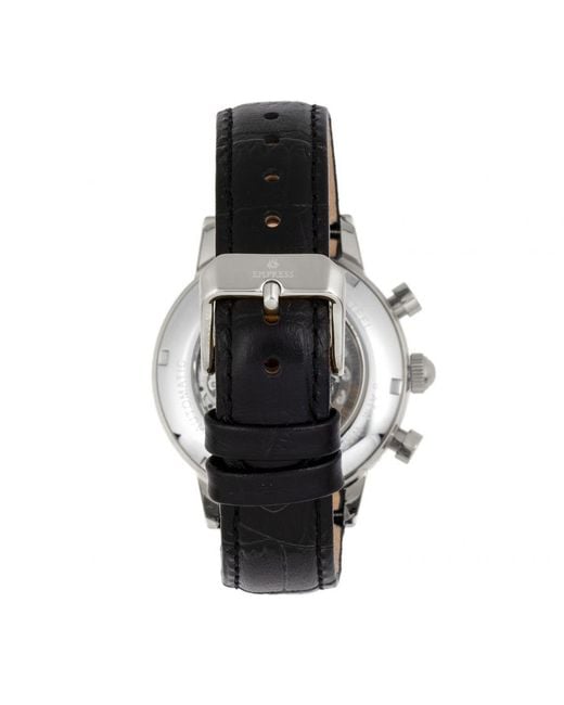 Empress Multicolor Beatrice Automatic Skeleton Dial Leather-Band Watch W/Day/Date