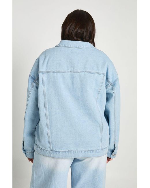 Boohoo Blue Plus Oversized Denim Jacket