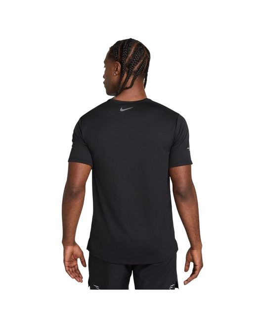Nike Black Miler Swoosh Dri-Fit Uv Protection T-Shirt /Reflective) for men