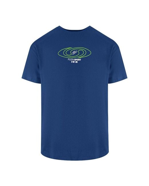 Philipp Plein Blue Spiral Logo T-Shirt for men