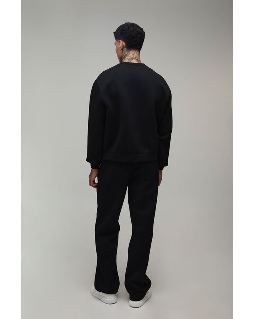 BoohooMAN Blue Tall Oversized Boxy Crew Neck Scuba Sweat for men
