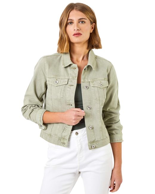 Roman White Classic Cotton Denim Jacket