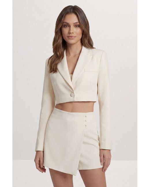MissPap Natural Tailored Cropped Blazer