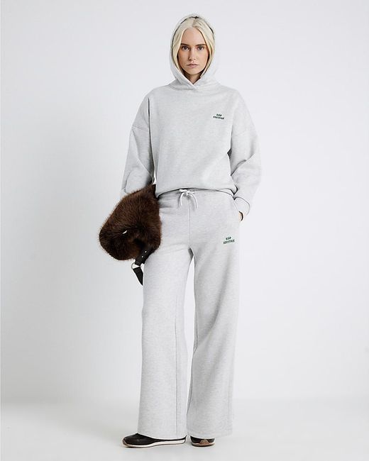 River Island White Joggers Rvr Edition Wide Leg