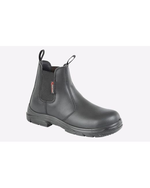 Grafters Black Barstow Safety Boots (Extra Wide Fit) for men