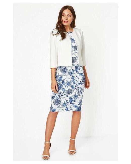 Roman White Tailored Jacquard Jacket